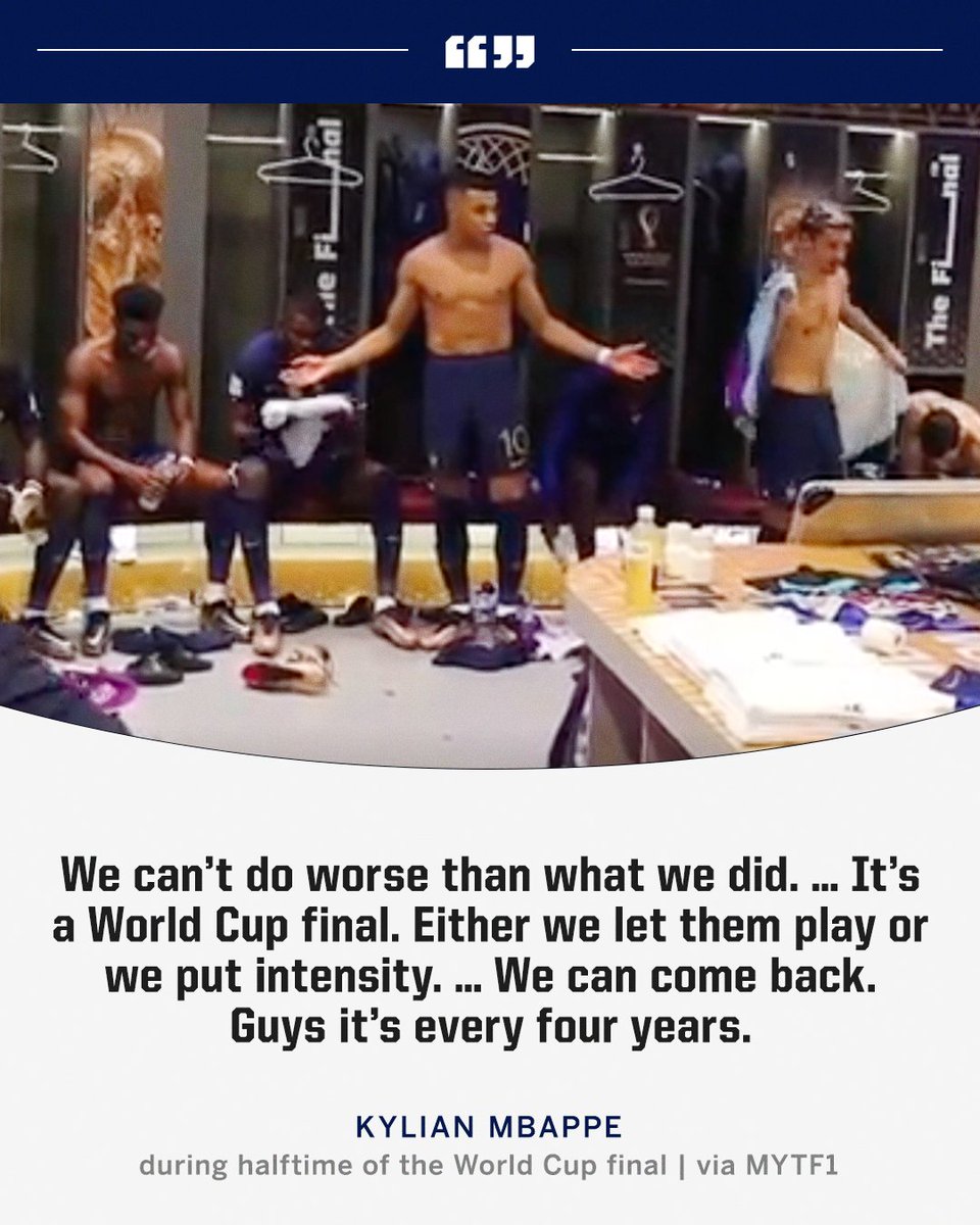 Mbappe's speech during halftime of the World Cup final 👏