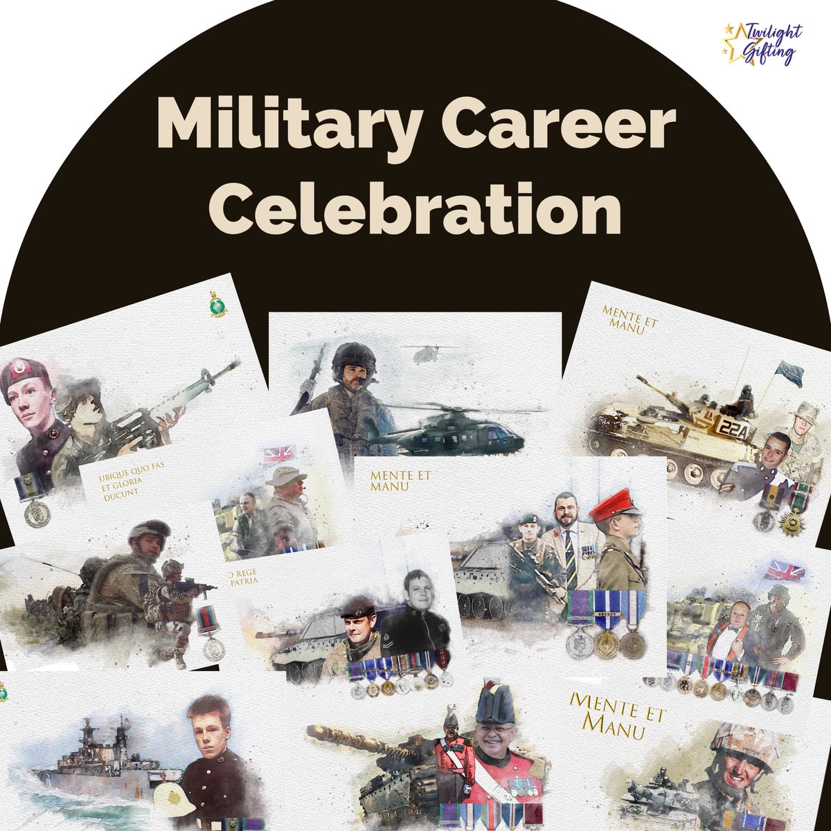 TwilightGifting's tweet photo. 🫡 We’ve had a great few weeks immortalising lots of serving military personnel &amp; Veterans in military career prints-Its easy to create your personalised print, prices start at £19.99
.
#military #army #navy #airforce #veteran #diningout #passingout #promotion #personalisedgifts https://t.co/twiHKOwV1K