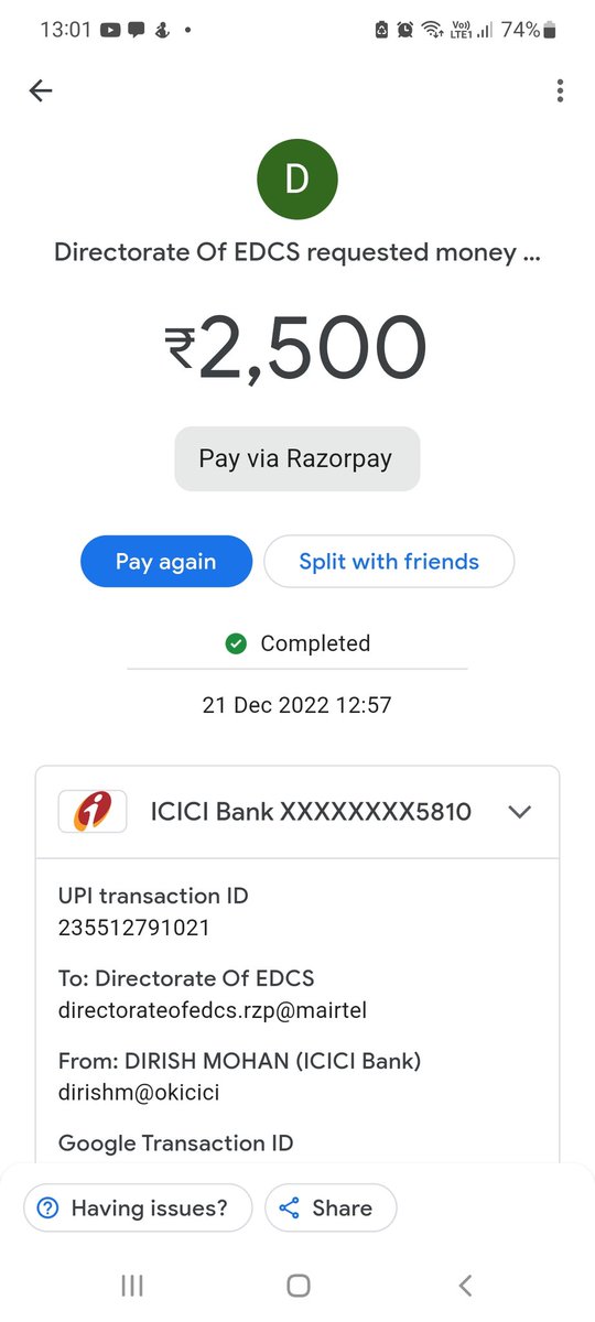 DirishMohan's tweet photo. @blrcitytraffic have just paid the pending violation for my bike KA04HG3910 Online..however the dues still reflect online..can u sort it out. Tnx https://t.co/KUj9lM1diL