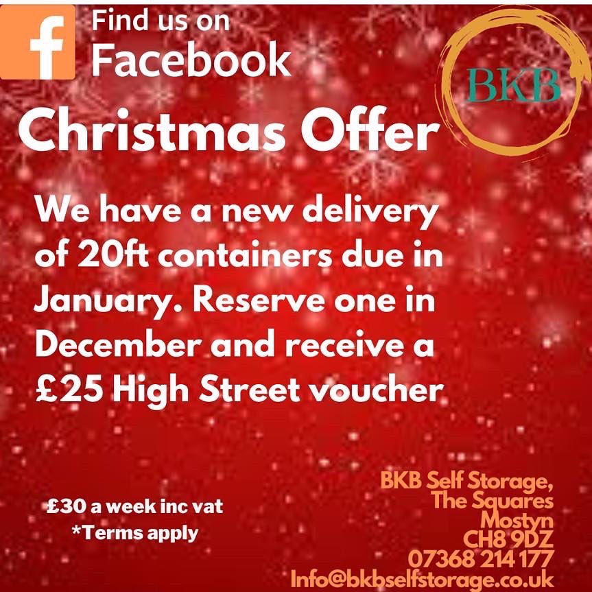 BkbSelfStorage's tweet photo. Can we get to a 1000 followers before Christmas… give us a follow and a share. #storage #20ftcontainer #movinghouse #wednesday #offers #follower #localbusiness #flintshire https://t.co/kT2t5maZgK