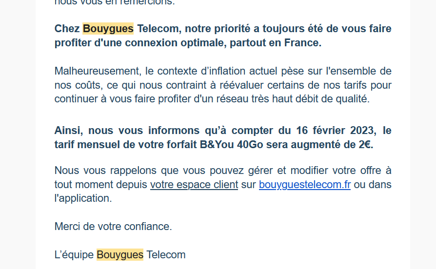 cocole's tweet photo. Bonjour @bouyguestelecom, vous pouvez faire quelque chose pour ces augmentations ou il faut que j'aille voir la concurrence ? https://t.co/lfRsXs2B8d