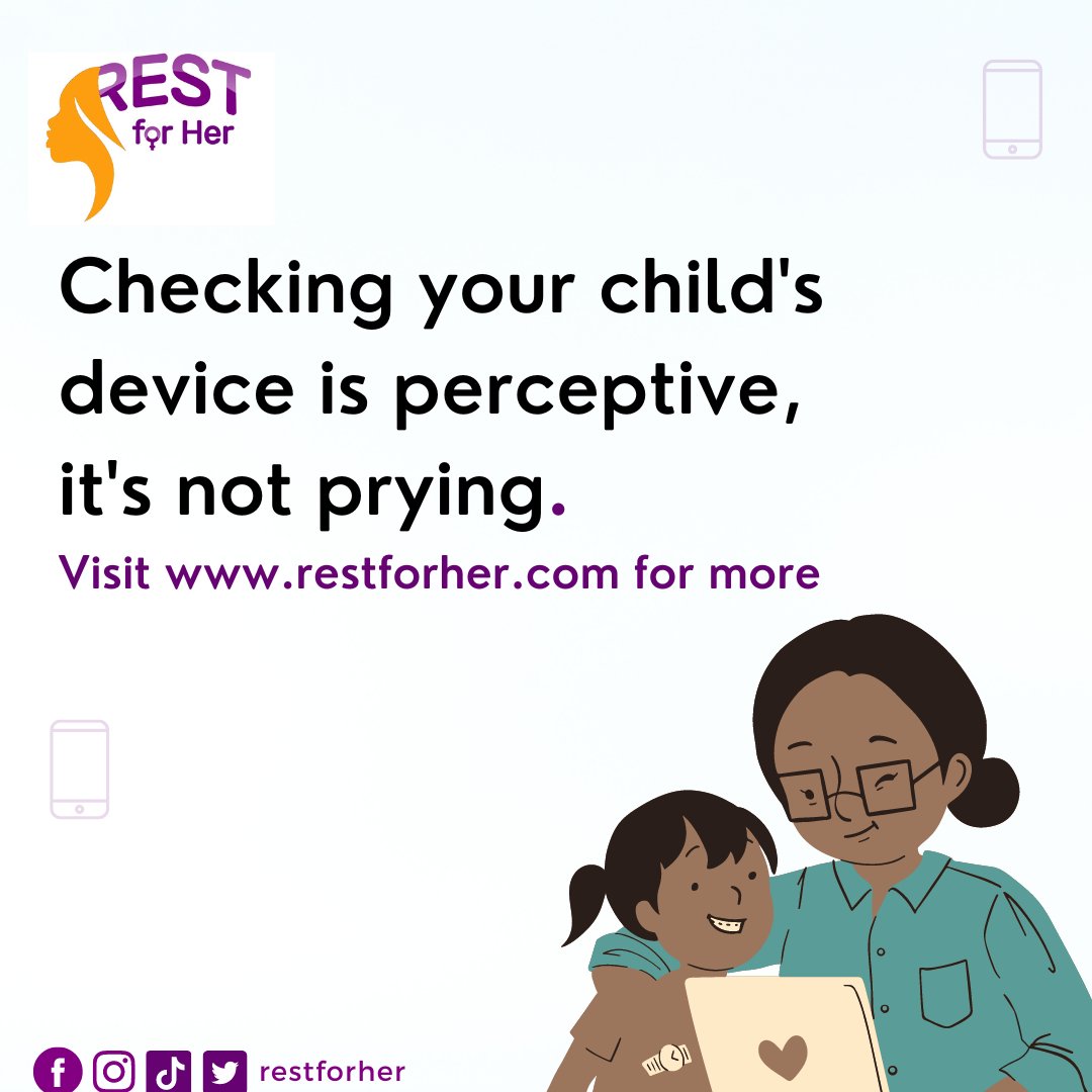 restforher2022's tweet photo. Dear mom, 
You should check your child's device regularly. Know who is texting them, those interacting with them on social media, and the type of content they are consuming. https://t.co/222z0riss6