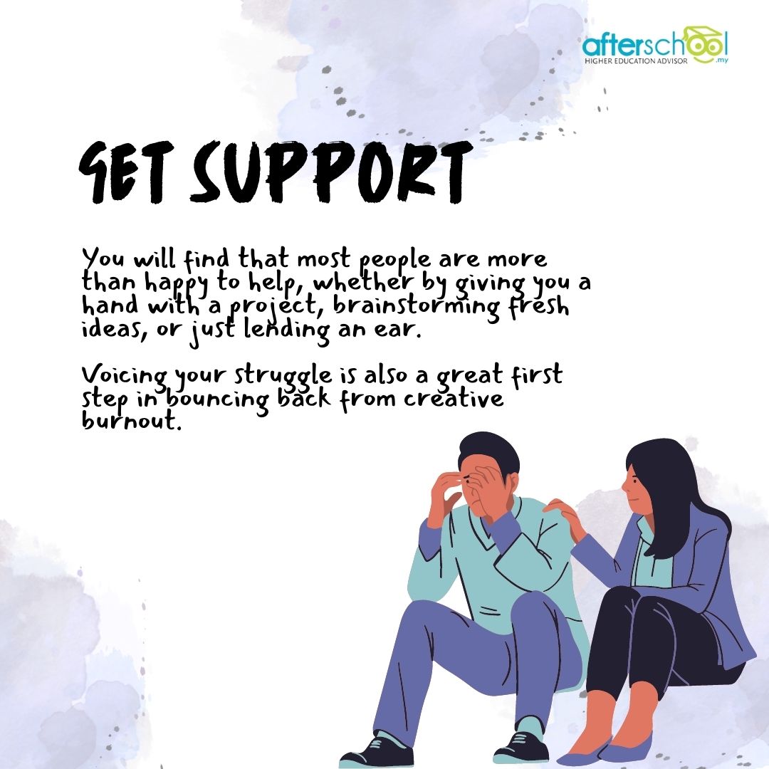 afterschool_my's tweet photo. Creative burnout does not mean you don’t care about your work; it doesn’t mean you are lazy; it doesn’t mean you are not talented.
There are many reasons for it & here are some ways you can deal with it!
#afterschoolmy #creatives #creativefield #creativeburnout https://t.co/oeaLFcphkI