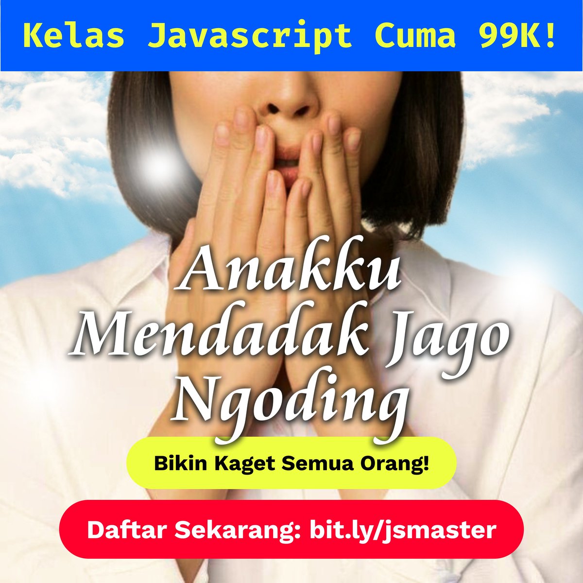 algobash_'s tweet image. Ikutan course programming Algobash bisa bikin ngoding makin jago!😲 

Gimana menarik bukan? Langsung aja join course nya ke link: bit.ly/jsmaster 👆

#algobash #karir #karirtips #jurusankuliah #jurusan #javascript #programmer #programming #Coding #kursusonline #developers
