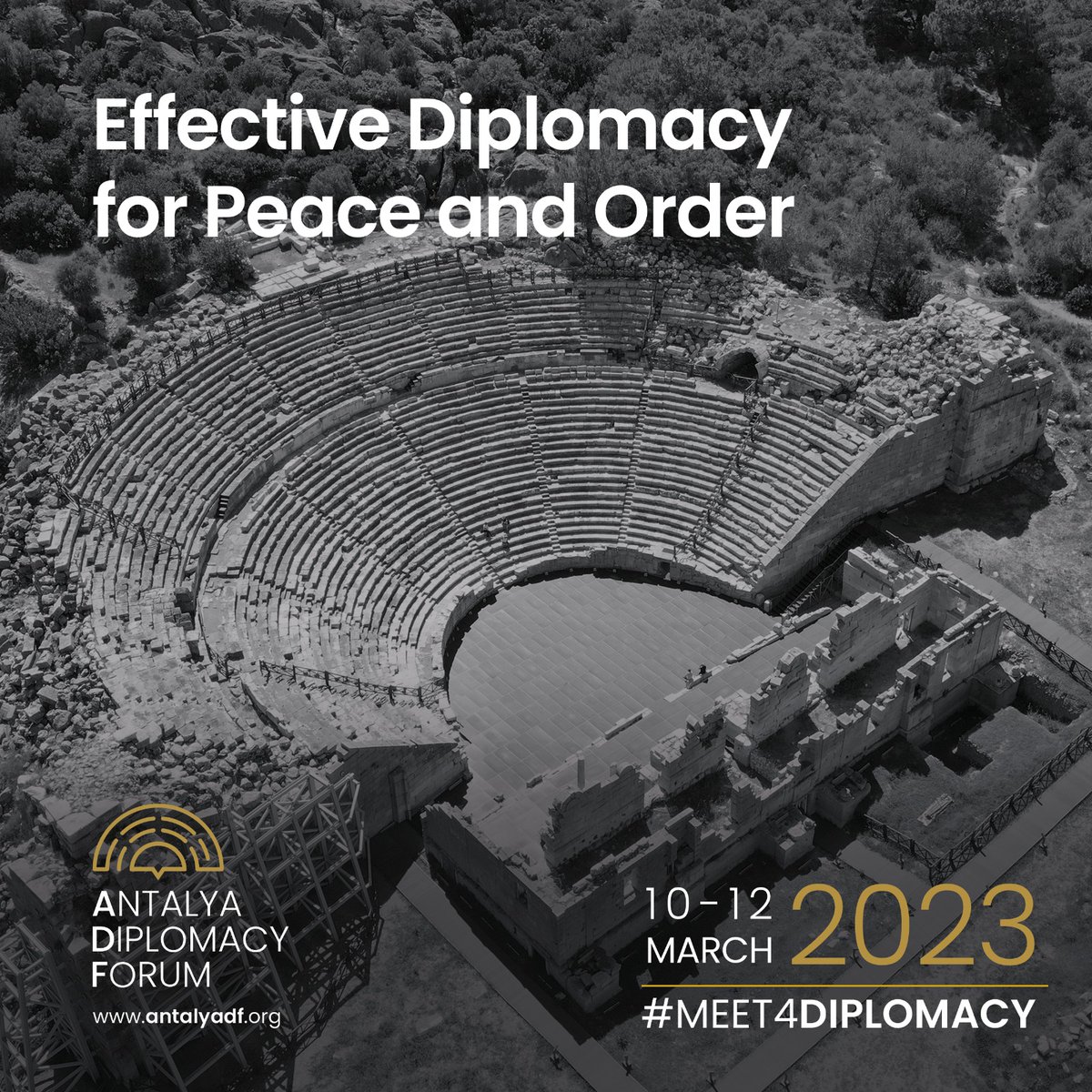 AntalyaDF's tweet image. #ADF2023 will be held under the theme of &quot;Effective Diplomacy for Peace and Order&quot; on 10-12 March 2023!

See you in Antalya 📍

#MEET4DIPLOMACY
#ThinkTogetherActTogether