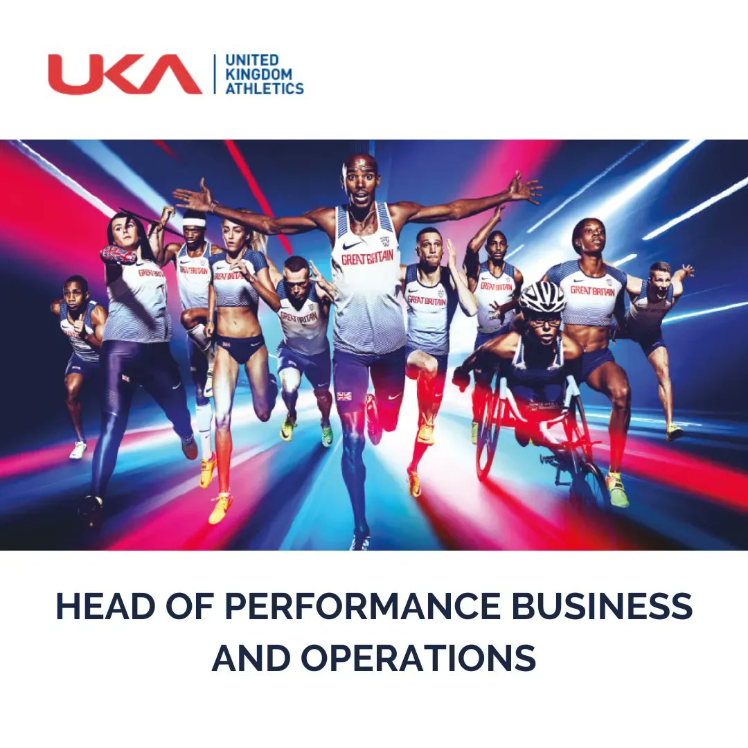 #UKAthletics (UKA) is seeking to appoint a Head of Performance Business and Operations.

Location: #Birmingham

Apply here: buff.ly/3j7KeFm

#JobOpportunity #JobSearch #InclusiveEmployer #EmploymentForEveryone