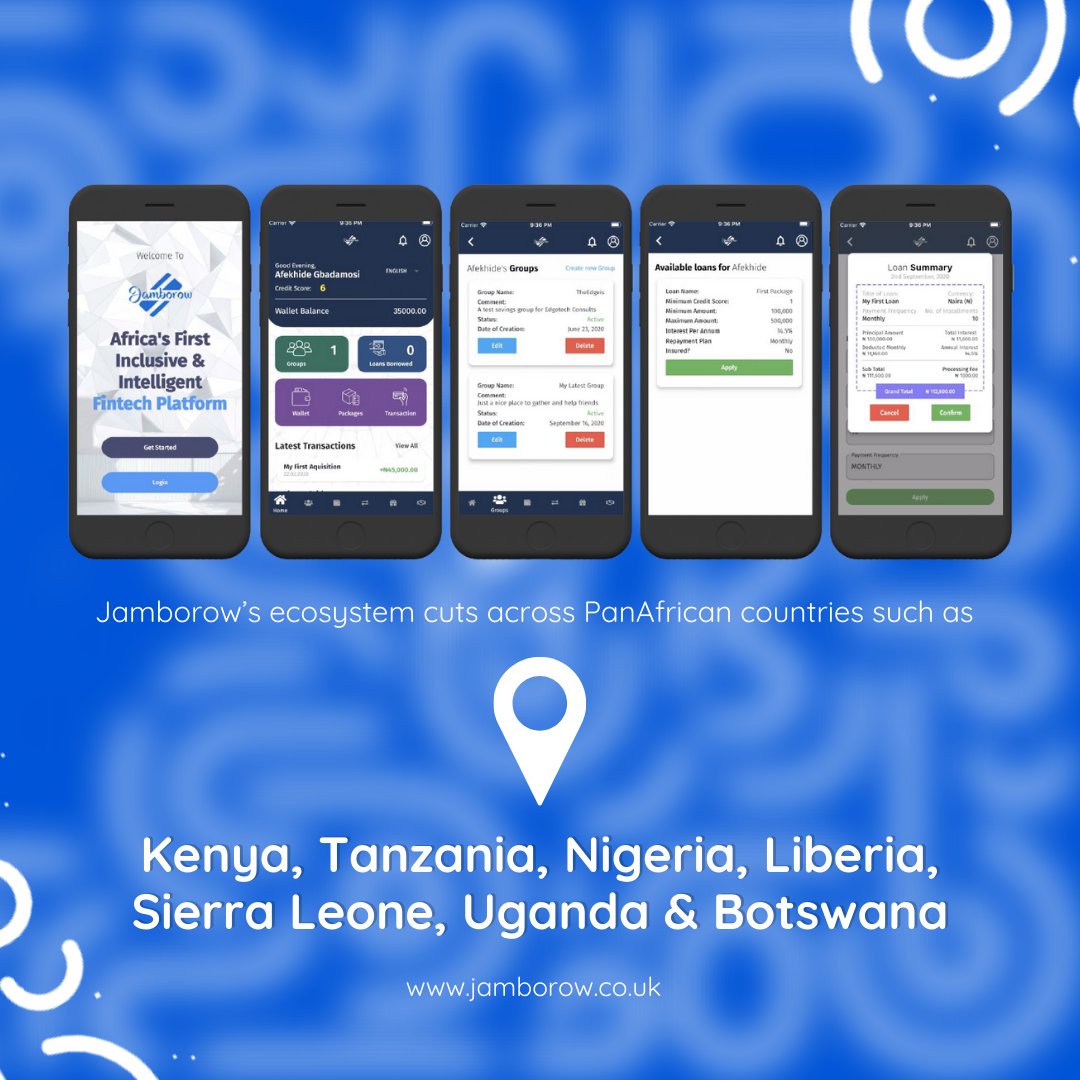 jamborowfintech's tweet photo. Some of the African countries who are already enjoying the Jamborow ecosystem are-Kenya, Nigeria, Tanzania, Liberia, Sierra Leone, Uganda and Botswana.

Which African country do you see Jamborow in next?

To learn more about Jamborow, visit https://t.co/LuPBJNLWUo https://t.co/EVz2ycjtB2