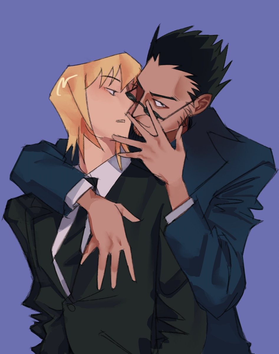 leorio: :,( #hxh #hunterxhunter #leopika #leorio #kurapika #fanart #doodle