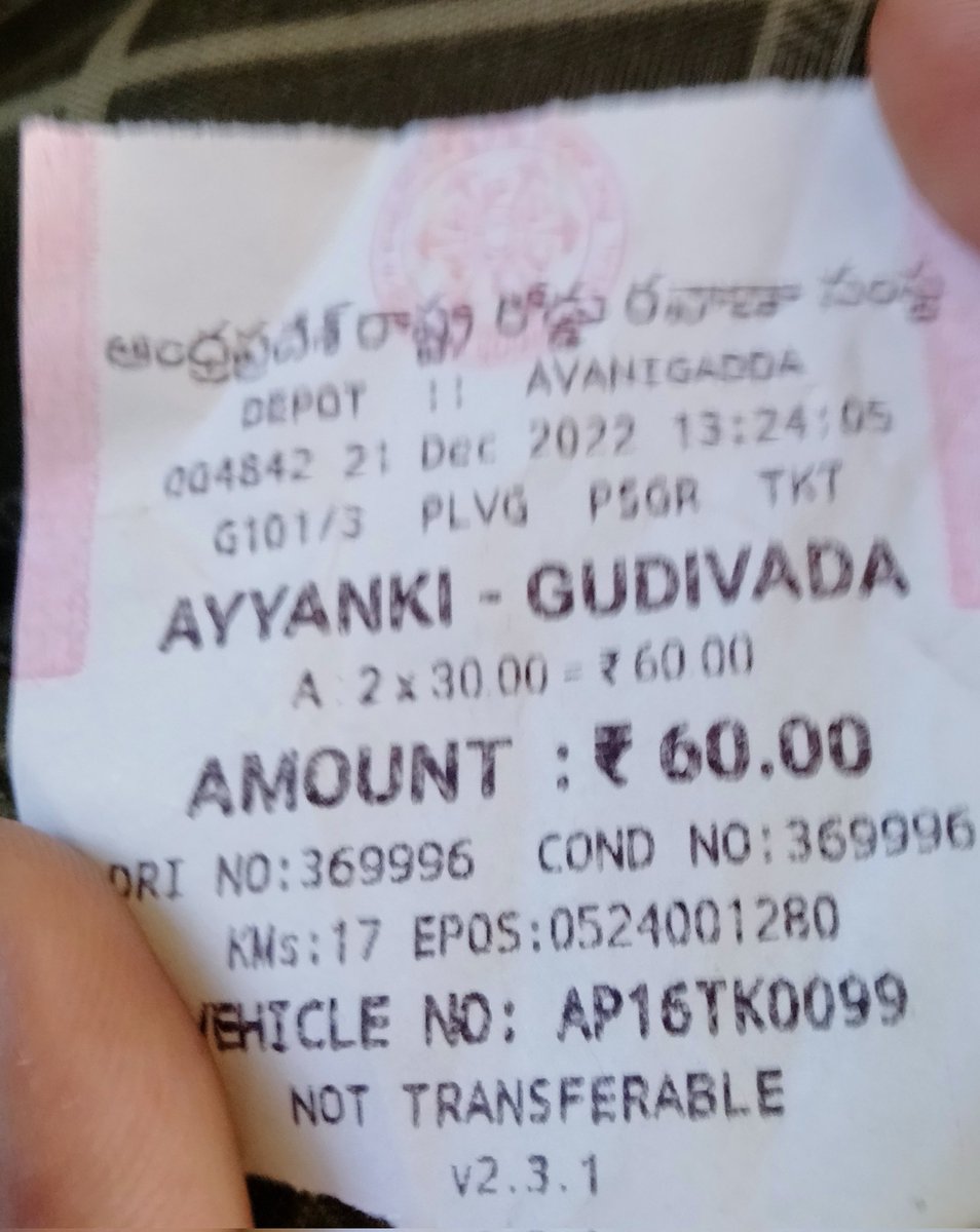 bplkoa's tweet photo. Iwant to tell @apsrtc that whose bus is yours (Ap16 tk 0099) Isat from Pamur to Gudivada and the conductor gave me ticket from Anki to Gudivada, I protested then the conductor said that I will throw from the bus, Iask @JAGANTRS want that Andhra Pradesh is not in India, my 1/2 https://t.co/enmxHXzMos