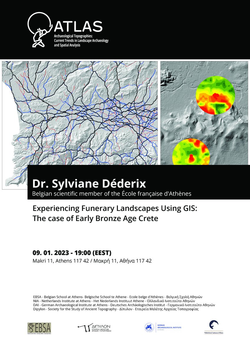 DipylonSociety's tweet photo. 🚨We are happy to announce our collaboration with the Belgian, German and Netherlands Archaeological Institutes at Athens for the organization of a new lectures series entitled 📚ATLAS – Archaeological Topographies. Current Trends in Landscape Archaeology and Spatial Analysis📚 https://t.co/6HuSZmtQPZ