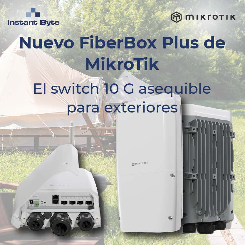 InstantByte's tweet photo. Si buscas un #Switch de exteriores, IP66, 4 puertos SFP+ 10 Gigabit, 1 puerto Gigabit y PoE, el nuevo FiberBox Plus de @mikrotik_com es tu modelo: https://t.co/ZBRUxwzA9a
📲 comercial@instantbyte.com | 91 084 10 11
#MikroTik #FiberBoxPlus #FiberBox #Fibra #SPF #InstantByte https://t.co/zs73EoeR1X