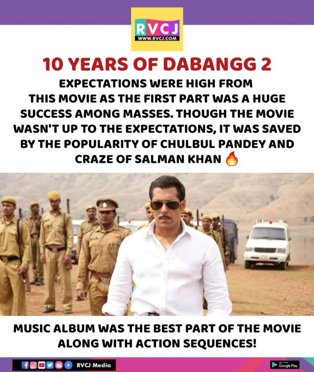 rvcjmovies's tweet photo. 10 Years of Dabangg 2
#dabbang2 #salmankhan #rvcjmovies #rvcjinsta https://t.co/zD1SgsCECI