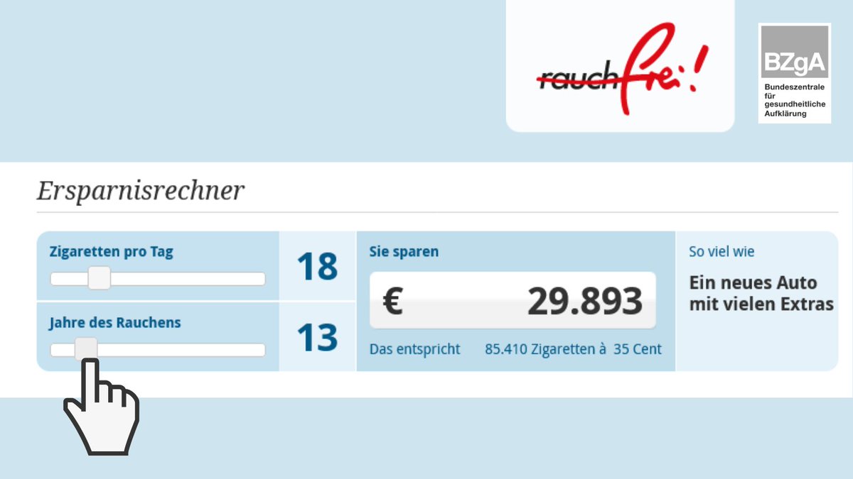 bioeg_de's tweet photo. #GuteVorsätze: Ein #Rauchstopp lohnt sich immer und macht sich außerdem im Geldbeutel bemerkbar. Wie viel gespart werden kann, zeigt der „#rauchfrei“-Ersparnisrechner der #BZgA: https://t.co/9wlT1zU8wP https://t.co/QYKhGna2MT