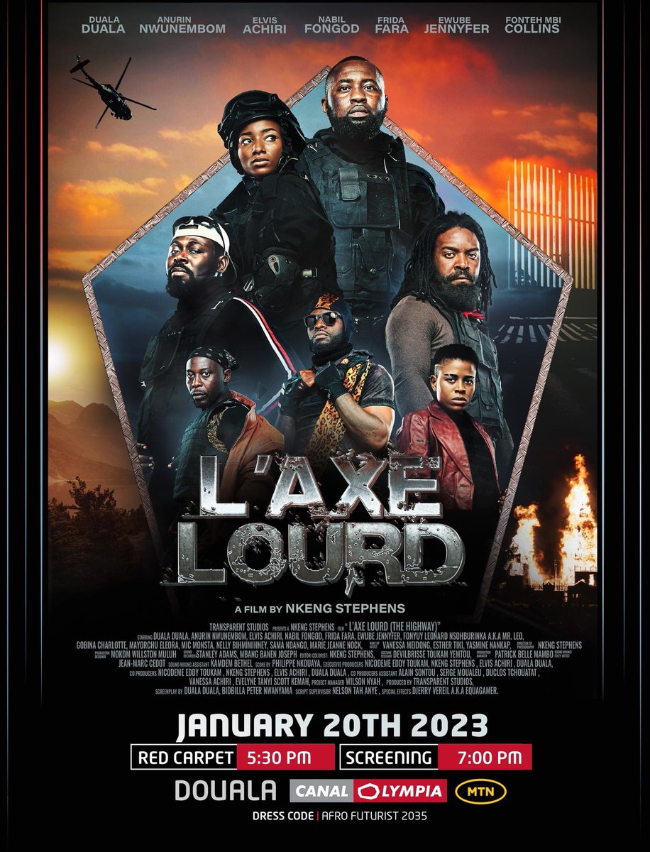 joanngomba's tweet photo. FIRST ACTION FILM from Cameroon 🇨🇲!!! Premieres, January 2023!!!
RedCarpet: Afro Futuristic 2035!!!

#237cinema https://t.co/jiFeRcaPeZ