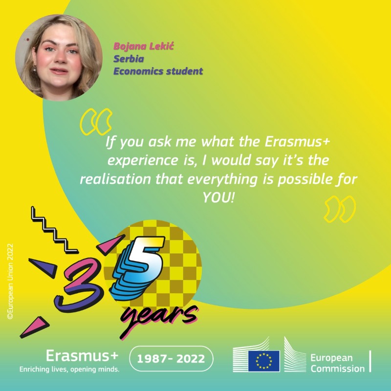 EUErasmusPlus's tweet photo. #ErasmusPlus aims to be a great learning experience for everyone✔️

Read the success stories of Bojana, Maja, Nahia and @nikolinadjuric and check how learning experiences can benefit #youth⬇️

#ErasmusPlus35Years