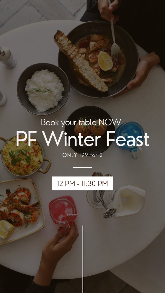 PF #winterfeast ONLY 199 AED for 2
RSVP now paperfig.ae/reservations