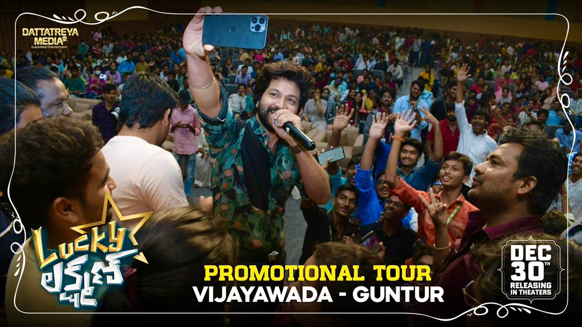 phanikandukuri1's tweet photo. All love & fun for Team #LuckyLakshman with the people of Vijayawada & Guntur💥❤️
▶️ https://t.co/EhGzjWZpcf
#LL
#LLFromDec30
@RyanSohel #ARABHI @GogineniHaritha @Mokksha06 @DattatreyaMedia @iandrewdop @anuprubens @tipsmusicsouth @Ticket_Factory https://t.co/8jfHvjVtu1