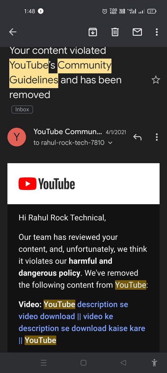 RahulRockTechn1's tweet photo. @TeamYouTube this video 1 year ago Community Guidelines Strike Remove But Again This Video YouTube Team Community Guidelines Strike Please Check My Video And Remove Strike 
https://t.co/VVLfTfAMP1 https://t.co/vBAJBPotId