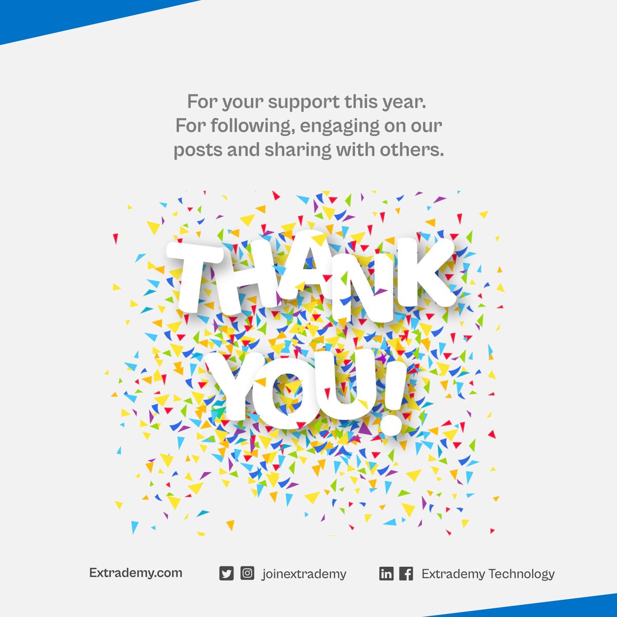 joinextrademy's tweet photo. A heartfelt appreciation for all your support this year.
Thank you for trusting us with your learning needs. Let's do more next year.
.
.
#extrademy #learning #education #holiday2022 https://t.co/hhqOOqmLLM