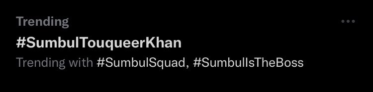 faizankashif428's tweet photo. My baby is tr3ndig but it’s the wrong hashtag but it’s still our sherni 😌🔥 This is the power of #SumbulTouqeerKhan fans 💪🏻🔥 #SumbulIsTheBoss https://t.co/dISnUYBXNG