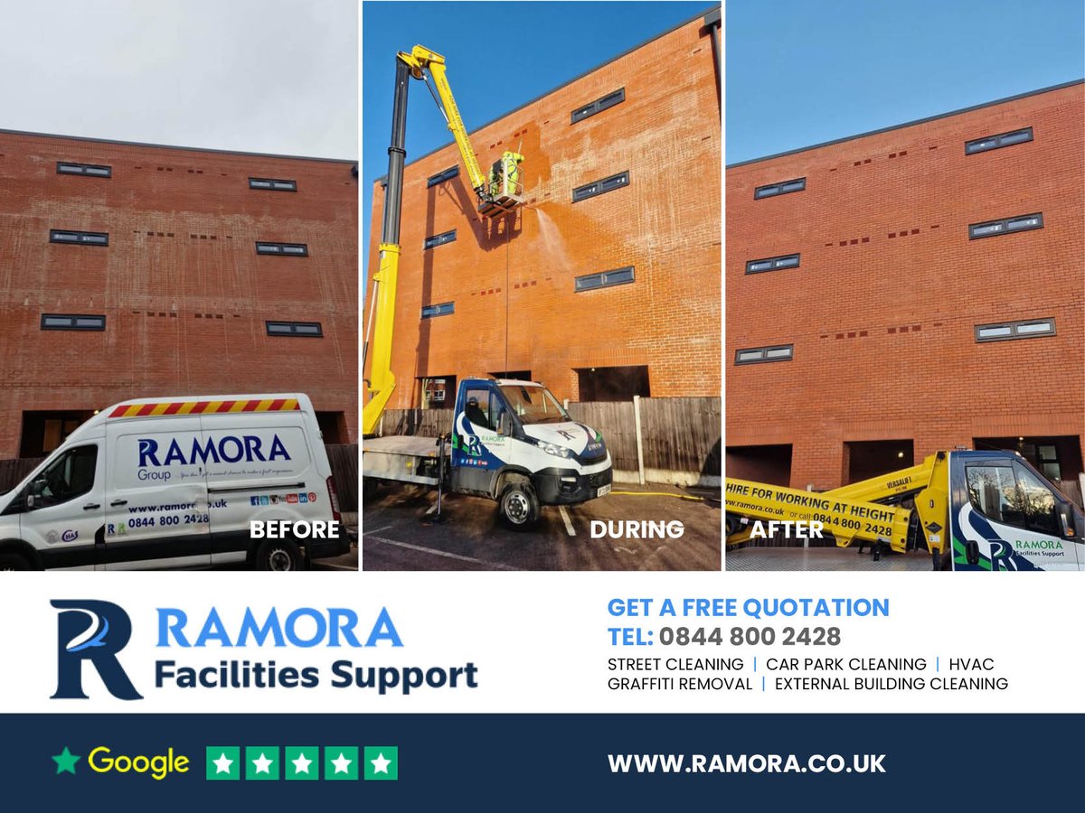 Ramora Facilities Support (@ramora_fs) on Twitter photo Look at the difference our exterior cleaning service has made on this property in #Birmingham <a href="/BPriceLtd/">B Price Ltd</a>.
Our deep clean from height has transformed the appreance of the brickwork of this property nearing completion
#ramora #brick #brickcleaning #cleaning #deepclean #workatheight Look at the difference our exterior cleaning service has made on this property in #Birmingham <a href="/BPriceLtd/">B Price Ltd</a>.
Our deep clean from height has transformed the appreance of the brickwork of this property nearing completion
#ramora #brick #brickcleaning #cleaning #deepclean #workatheight