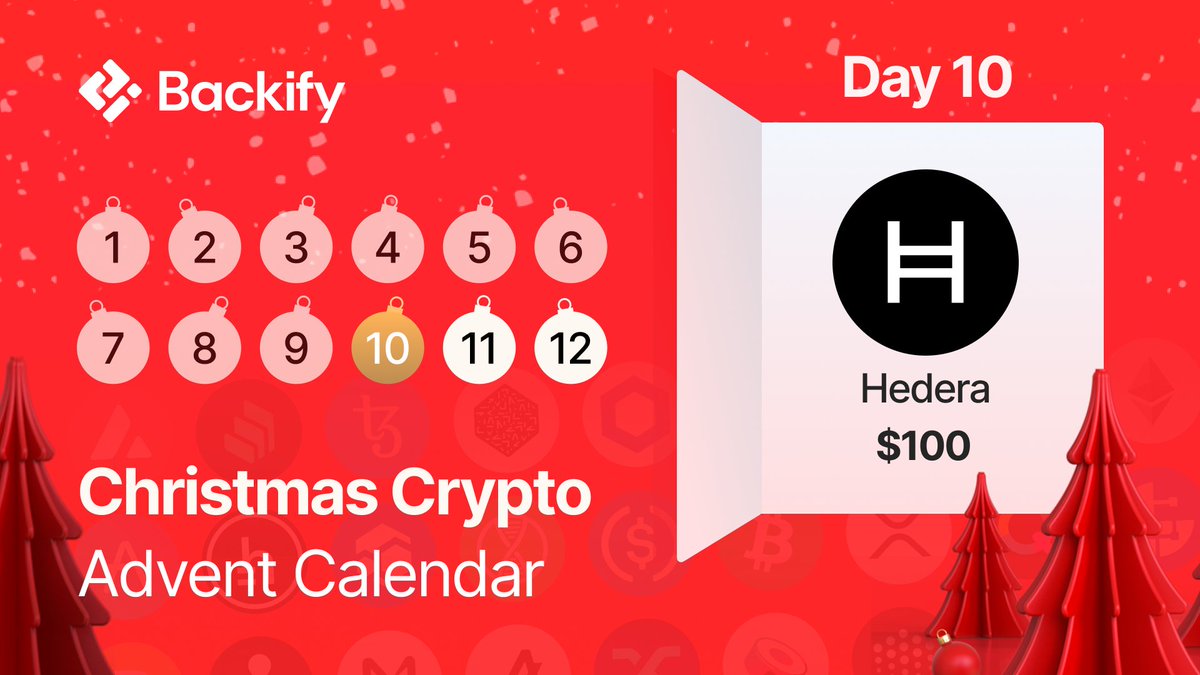 Backify's tweet photo. Tis the season to be jolly, we're feeling extra generous! 

We're giving away $100 of #Hedera

RT for a chance to win. #ChristmasGiveaway

Fun fact: Hedera is a decentralized public network that uses the hashgraph consensus algorithm to provide fast and secure TXs. #Blockchain https://t.co/ZjtLoHvFdk