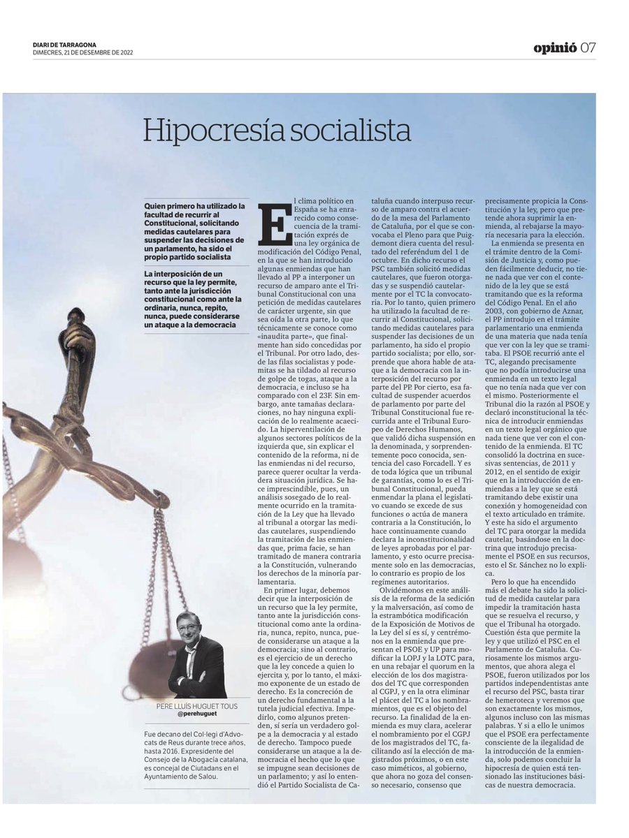 📰 Aquí puedes leer el artículo de opinión de nuestro portavoz en <a href="/CsSalou/">Cs Salou</a> y en <a href="/CsDiputacionTgn/">Ciutadans Diputació TGN</a>

🗣️ <a href="/perehuguet/">Pere Ll. Huguet Tous</a> "Hipocresía socialista"