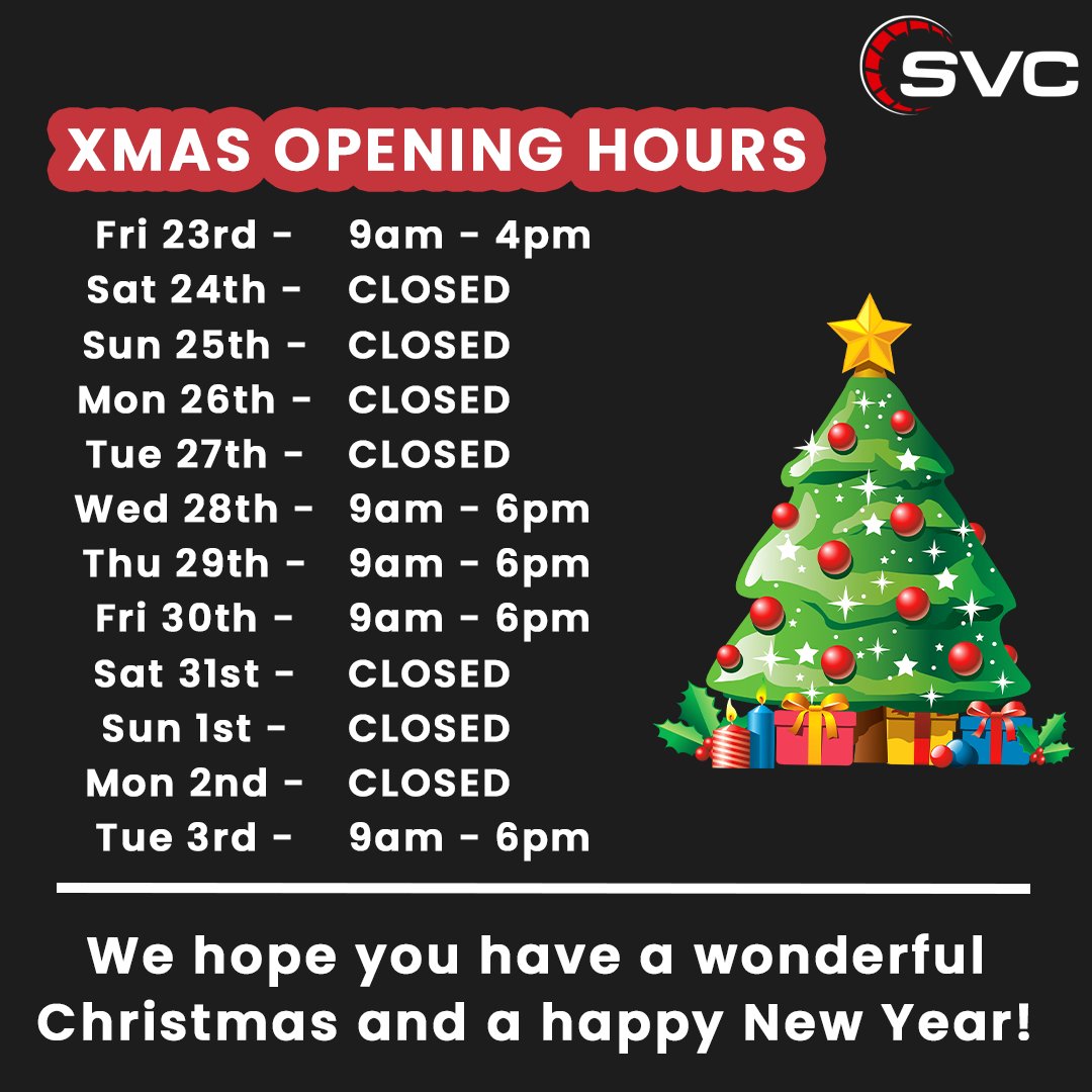 Please see our Christmas opening times below. Everyone from the Stable team hopes you have a fantastic Christmas and a happy new year! 🎄 🎁

#christmas #xmas #christmasopeninghours #stable #vehicle #contracts #svc #carlease #carleasing