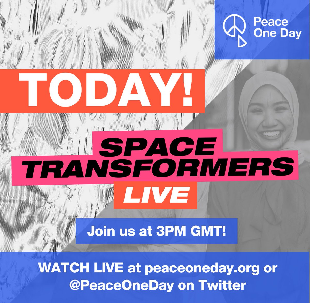 PeaceOneDay's tweet photo. Today is the day! Space Transformers Live 21 December. Tune in at 3pm GMT
@PeaceOneDay
on Twitter or https://t.co/lhq7TaX9Hi
#SpaceTransformersLive https://t.co/J2fKGu2RZo