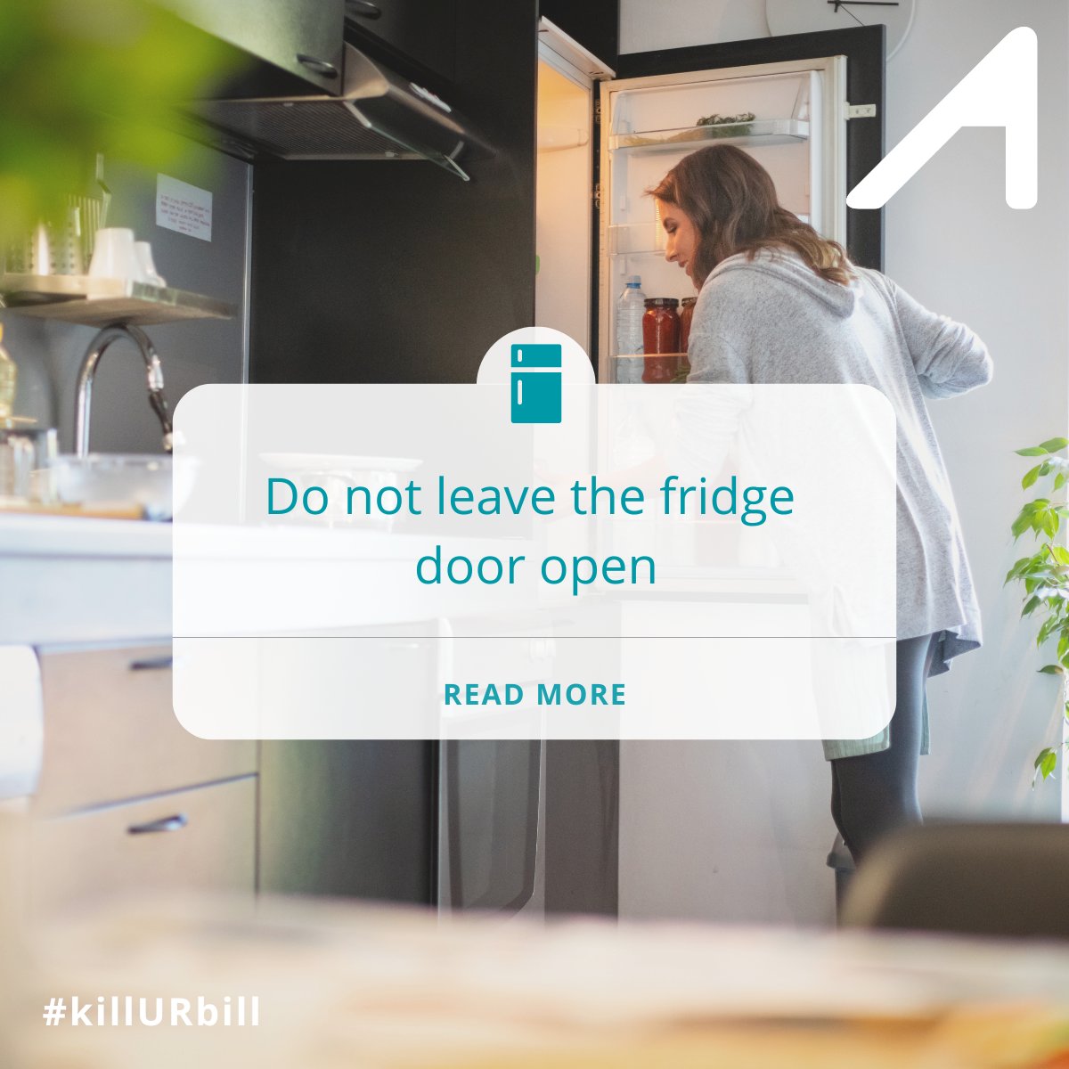 APPLiA_Europe's tweet photo. #killUrbill: Don’t leave the fridge door open
 
When leaving the door fridge open, the internal temperature will warm up affecting the quality of the food stored inside, requiring an extra energy pump to cool back down to its ideal temperature, once closed:https://t.co/QjOoWz6wN6 https://t.co/H1Zb9WdpSo