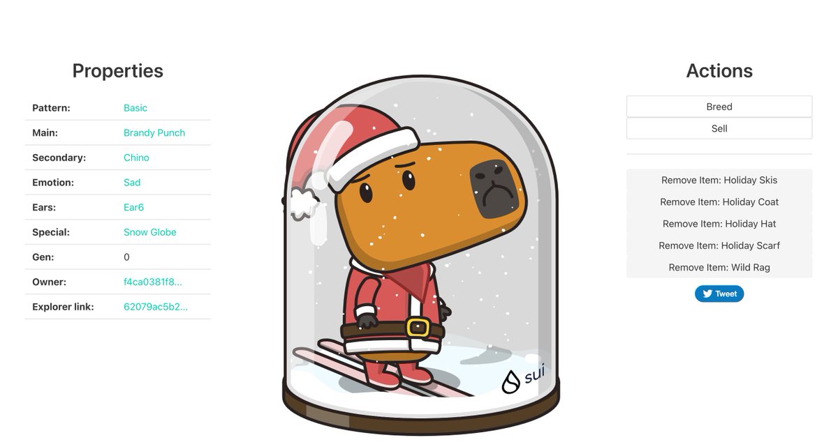 Today is Christmas, and the cute little deer is a little sad, because Grandpa Santa said: "It will snow a lot these days, and the children can't come to spend Christmas with you." Mr. Deer can only wear a sleigh, a beautiful scarf and red coat alone for christmas #CapyHolidays