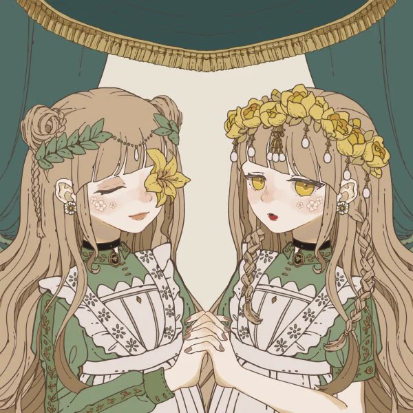 お花姉妹のイメージ #Picrew #鏡合わせの双子メーカー 
