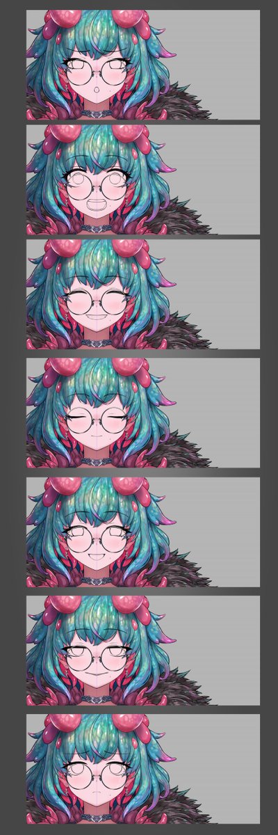 表情描くのずっと苦手
練習あるのみ 