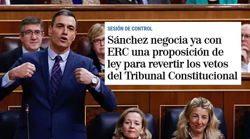 Sánchez exige y reprocha que hay que cumplir la Constitución y en menos de 24 horas se alinea con ERC para demolerla

¿Qué puede salir mal?