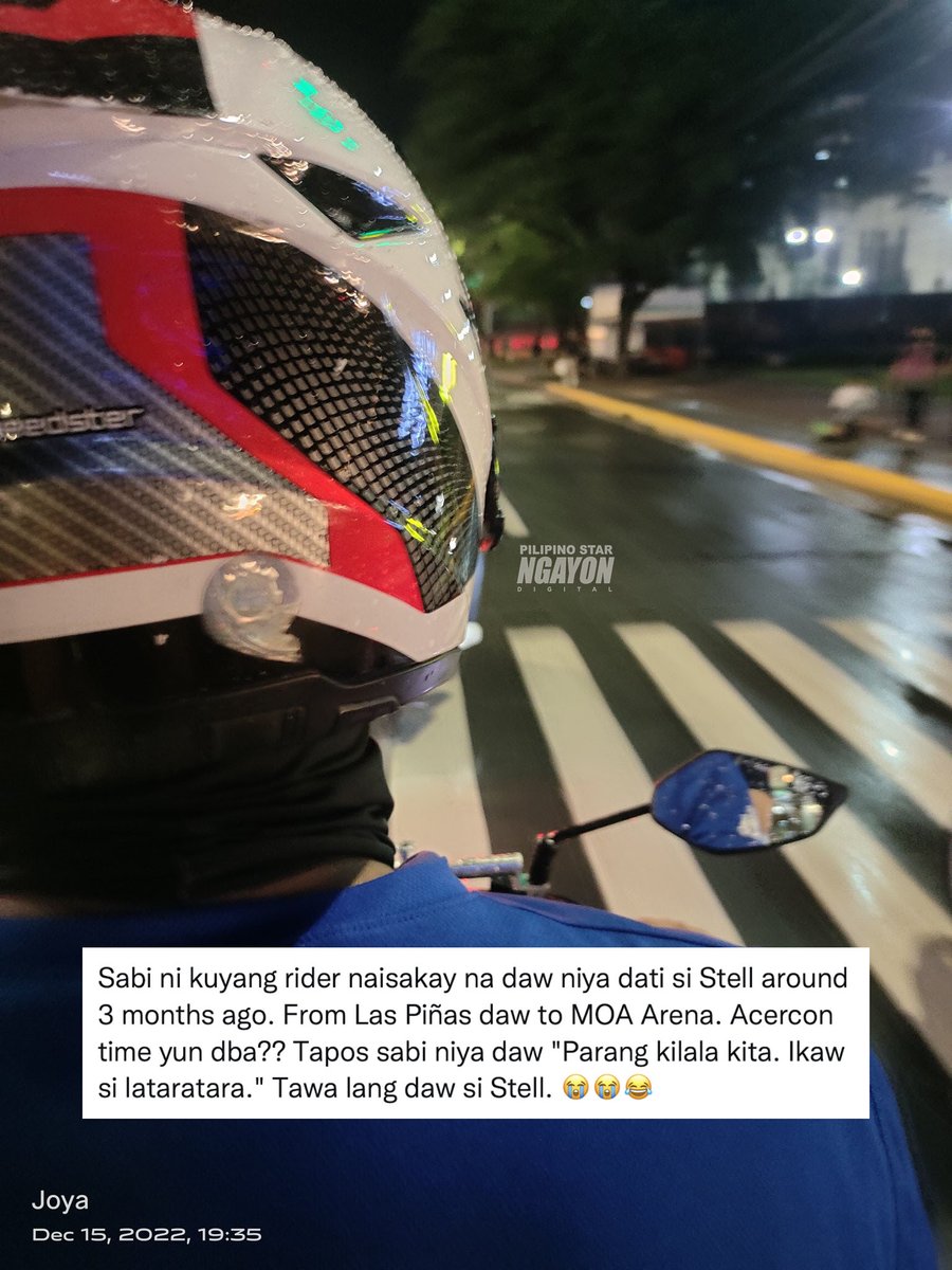psngayondigital's tweet photo. ‘IKAW SI LATARATARA’ 😭

Good vibes ang hatid ng kwento ng netizen na si Joya kung saan tampok ang paglalarawan ng isang rider sa isang miyembro ng P-pop boy band na SB19 na si Stell bilang “lataratara.” https://t.co/6YIbUgMC58