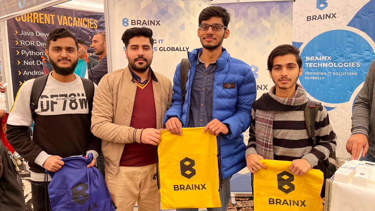 BrainXTechs's tweet photo. Our Team is attending 𝗣𝘂𝗻𝗷𝗮𝗯 𝗖𝗮𝗿𝗲𝗲𝗿 𝗘𝘅𝗽𝗼 𝟮𝟬𝟮𝟮 at Government College University (GCU), Lahore.✨

We are overwhelmed to see the response getting from the students who are looking forward to joining us! ✌️
We would love to have them in our BrainX Team.🤩 (1/2) https://t.co/OLaqo8YyAA