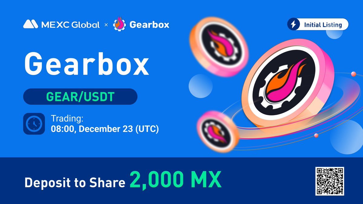$500 to celebrate the $GEAR listing on #MEXC 🔥

To enter:
🔹Follow @MEXC_Global <a href="/GearboxProtocol/">Gearbox Protocol</a>
🔹Quote retweet with hashtag #GEARonMEXC

2 winners will be picked every day to receive $50 each! Good luck!

#Gearbox #MEXCGlobal