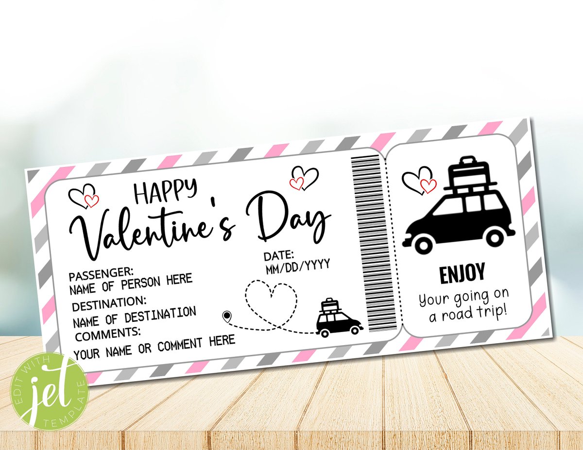 BallabioAdri's tweet photo. Excited to share the latest addition to my #etsy shop: Editable Road Trip Ticket Template, Surprise Valentines Day Trip Reveal Gift Idea, Weekend Holiday Driving Vacation Instant download https://t.co/F3vDSQm1XE #backtoschool #partyprintables #partyfavors #partyideas # https://t.co/IMyrhgcVBq