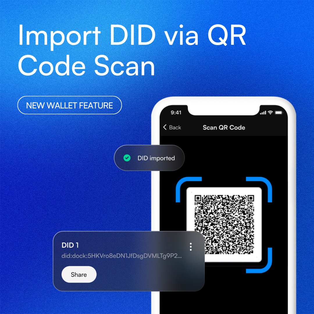 Dock_army1's tweet photo. Did you know?

Now your Dock Wallet can create a QR Code to share a DID with another Dock Wallet, it's incredibly simple to import your Decentralized Identifier into another wallet and guarantees that you always have ownership of your DID.

https://t.co/ryFyypUhpQ https://t.co/eswCqDwBln