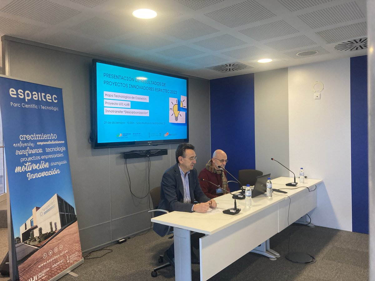 espaitec's tweet photo. 🗣️Comienza la “Presentación de Resultados de Proyectos Innovadores de #Espaitec”, todos ellos financiados por la Agència Valenciana de la Innovació.
#SomUJI #SomCiència #15AnysEspaitec #LosParquesAportan #ProyectosInnovadores #HubAsaService #MapaCastellón #UJILAB https://t.co/9HIYTKuekJ