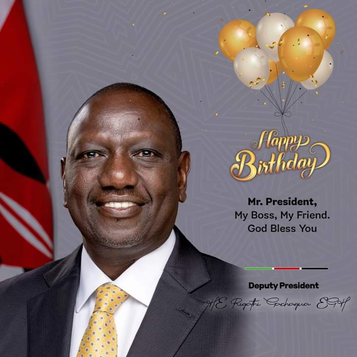 Happy Birthday President William Ruto.. From H.E Gachagua 