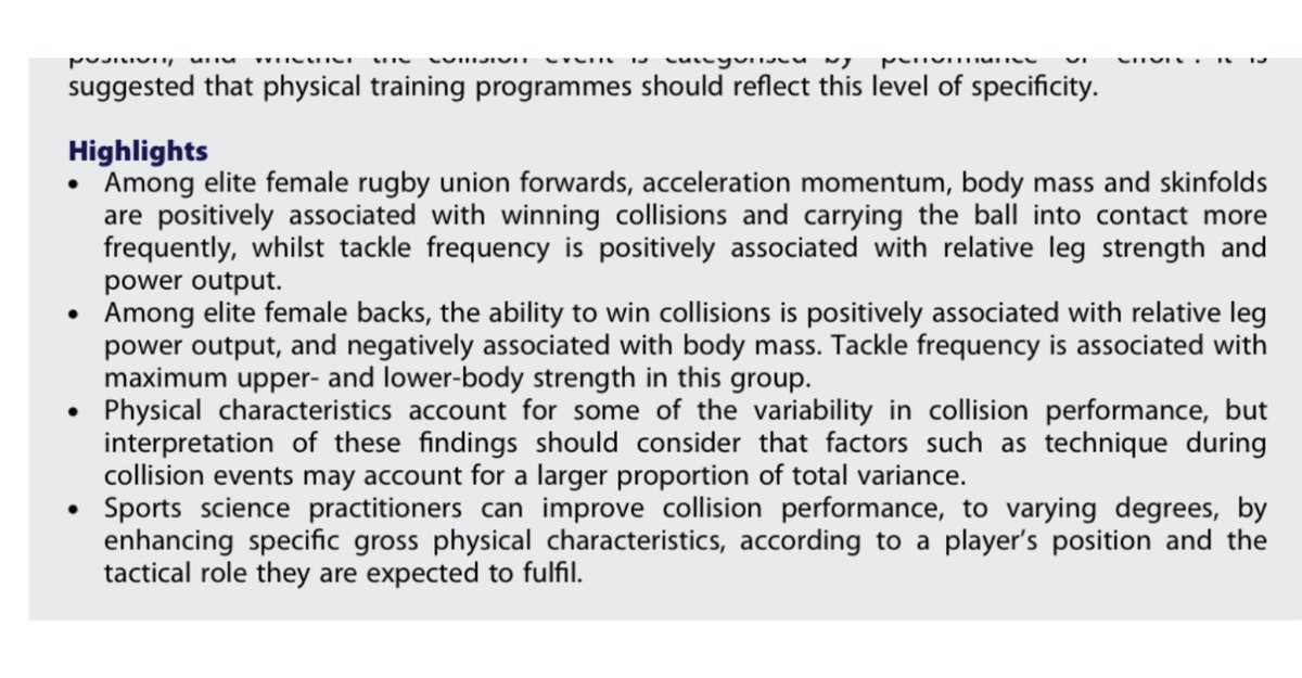 DeasunO's tweet photo. Well done @Lukewoodhouse2 fantastic article for Womens rugby. Evidence behind what we do/should do in S&C and a great window into the possible transfer. 👏 #practicalresearch https://t.co/0TUjXIfgVX