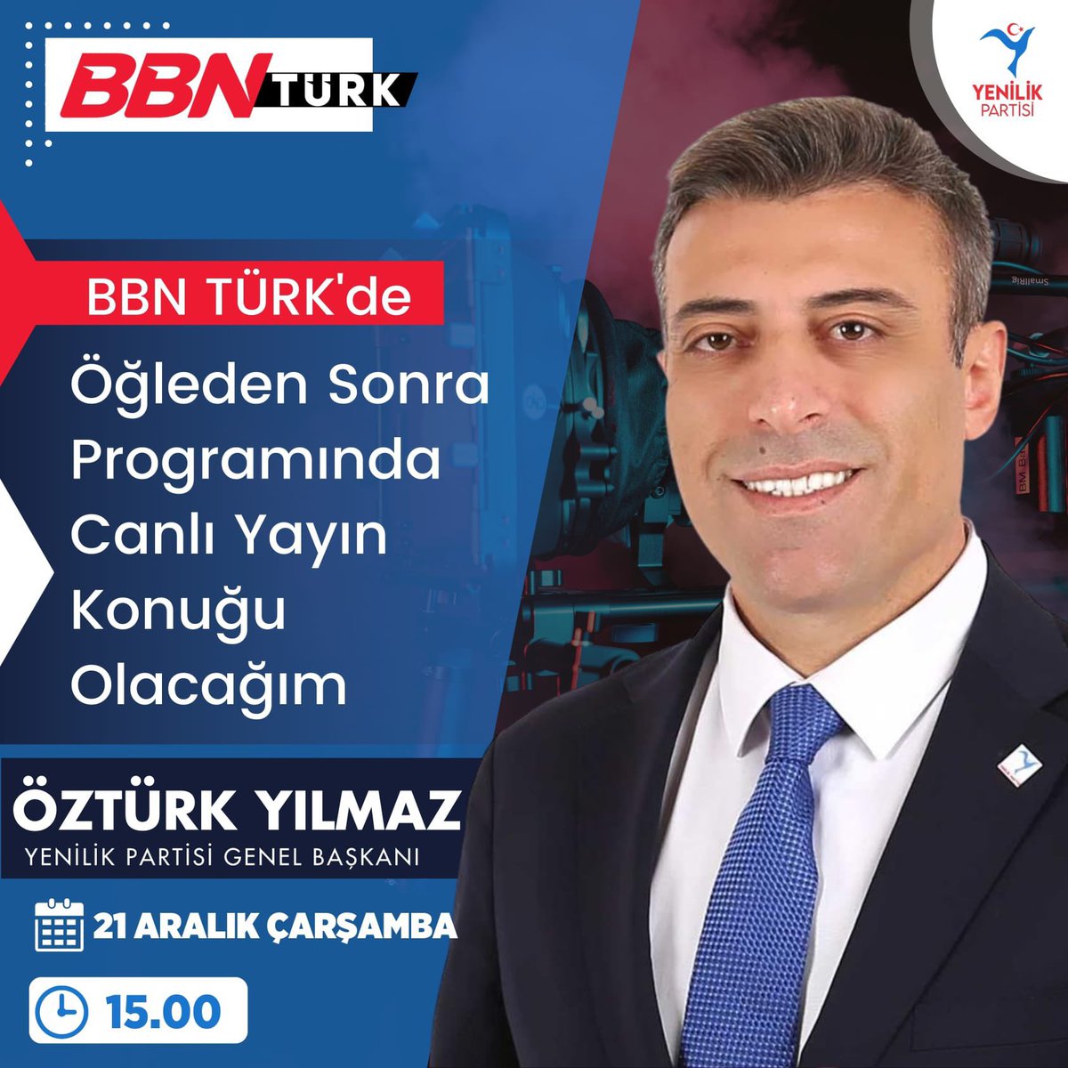 Bugün saat 15:00’te BBN TÜRK’teyiz.

🖥 bbnturk.com.tr/canli-yayin

@bbnturktv #asgari #ÖztürkYılmaz #YenilikPartisi