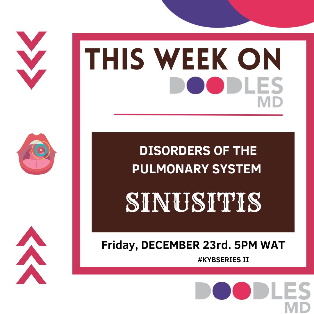 neliacares's tweet photo. On the #knowyourbody series we’re still talking about disorders of the pulmonary system 

This week on #doodlesmd we’re taking a look at SINUSITIS: what it is, causes, symptoms, diagnosis and treatment 

#staytuned https://t.co/GqFAOFtVNY