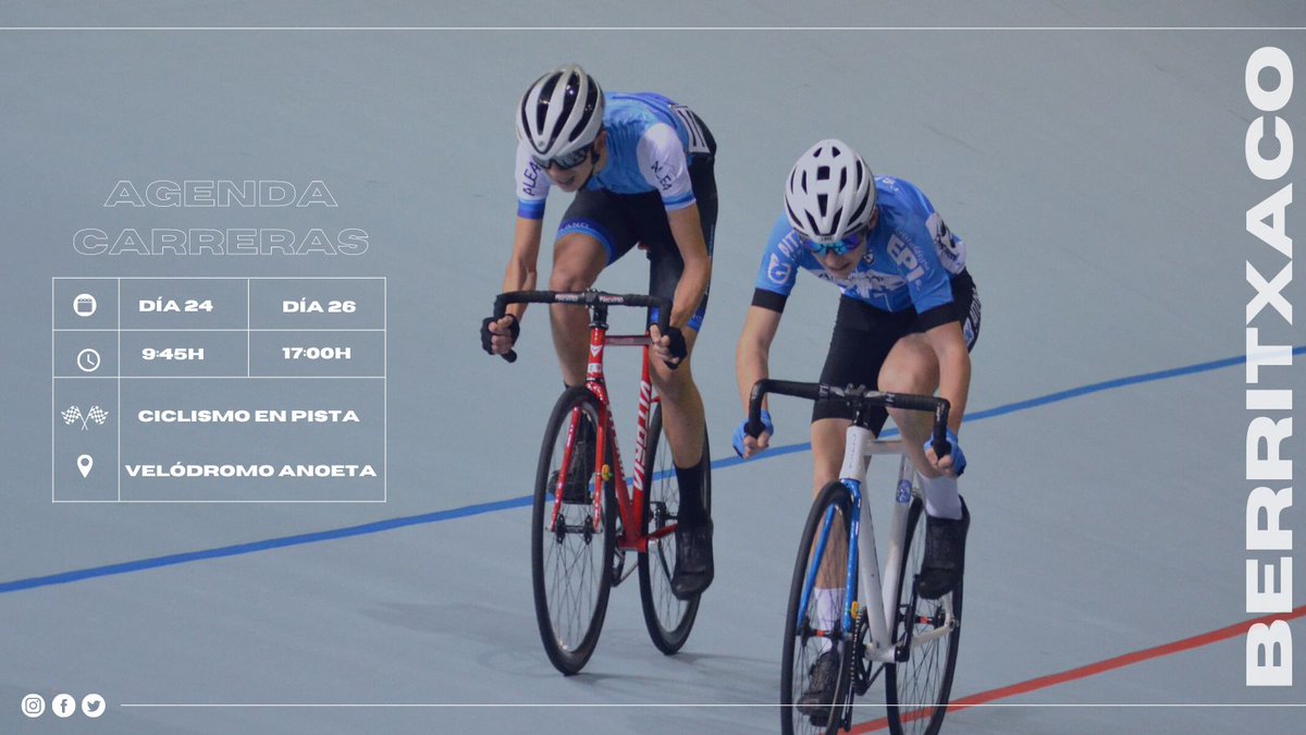 CCBerritxaco's tweet photo. Este fin de semana arrancamos fuerte!!🔝🙌🚴♂️
#GipuzkoaPistaSaria #velodromoantonioelorza #ciclismoenpista #ciclcismo #pista #Rotxabikes https://t.co/wT5nRhbDmc