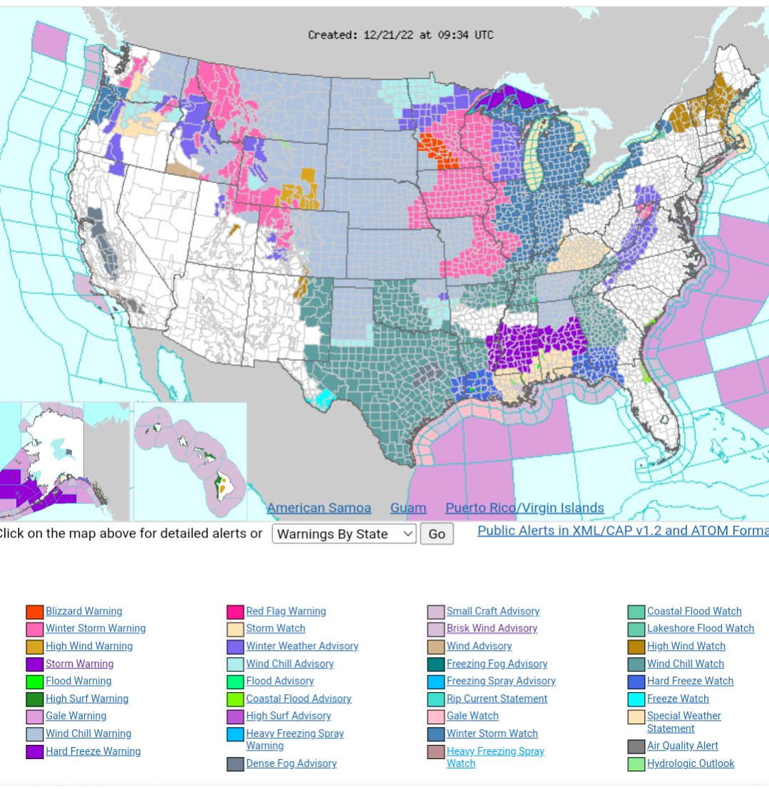 ZombieTrev5k's tweet image. One massive winter storm, 14 products/colors.😵‍💫

This is what I am looking forward to with #HazSimp, you could argue all of these could be encapsulated in a single Winter Storm Warning segmented with the details needed for each CWA or even county. 🤔