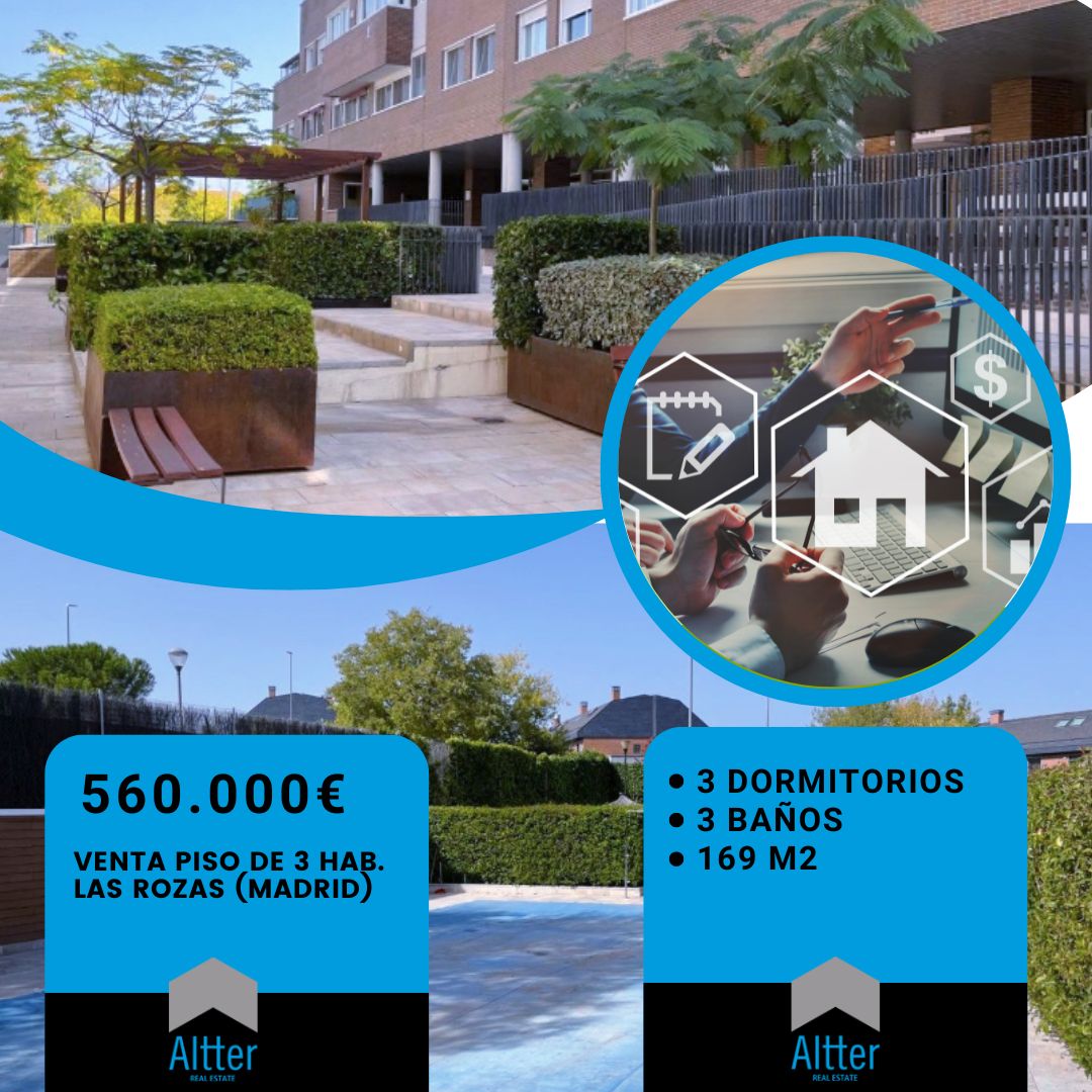 AltterRs's tweet photo. #ALTTER VENDE: #Piso en #LasRozas (#Madrid). #Vivienda de 90 m2 útiles distribuida en 2 plantas, dispone de 3 dormitorios con armarios empotrados, 3 baños, salón-comedor, cocina independiente amueblada con tendedero y ##jardín de 32 m2 con barbacoa. 

https://t.co/xj9MmjPOYP https://t.co/H5eG7Bxj8V