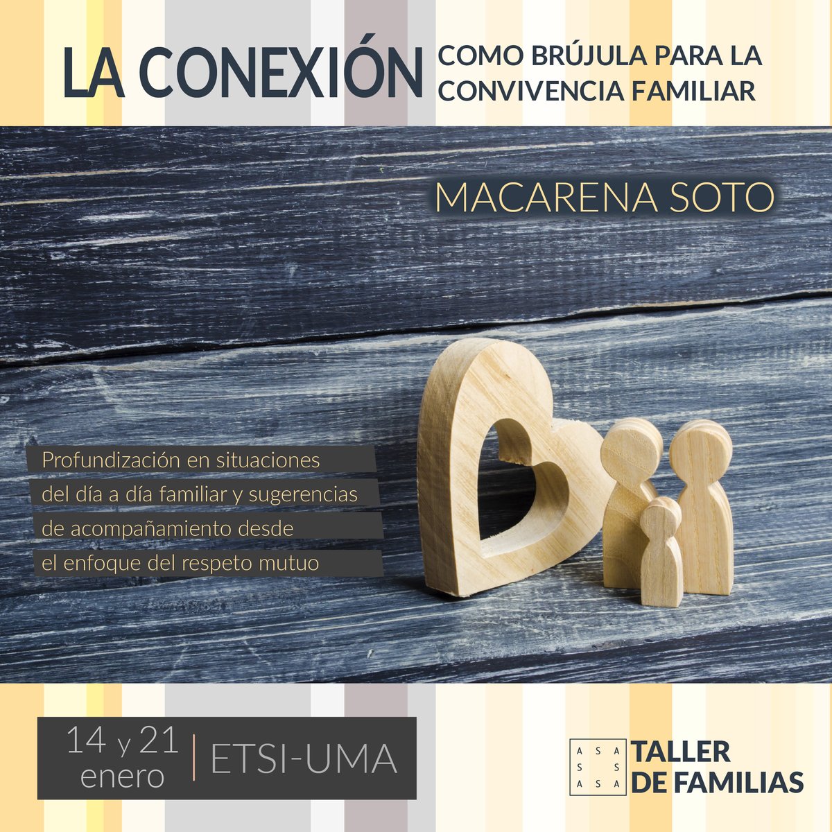 Taller de Familias: “La conexión como brújula para la convivencia familiar: Profundización en situaciones del día a día familiar y sugerencias de acompañamiento desde el enfoque del respeto mutuo” de la mano de Macarena Soto.