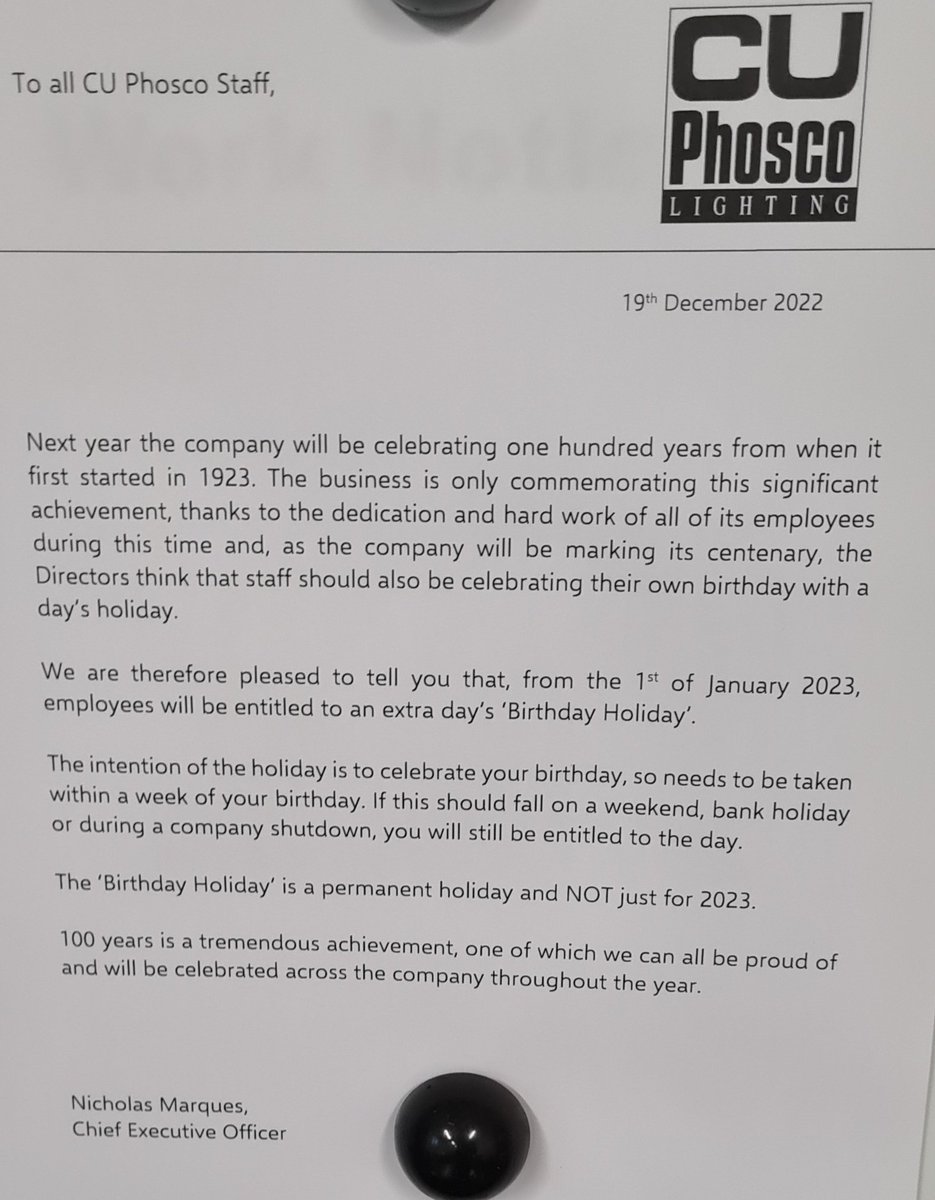 Dont celebrate birthdays but il take the paid day off,