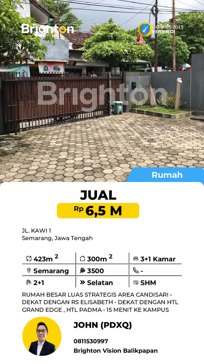 Rumah dijual semarang
JOHN (PDXQ)
brighton.co.id/johannesjohnta…
 
wa.me/62811530997 

#rumahmurahsemarang #semarang #semarangrumahmurah